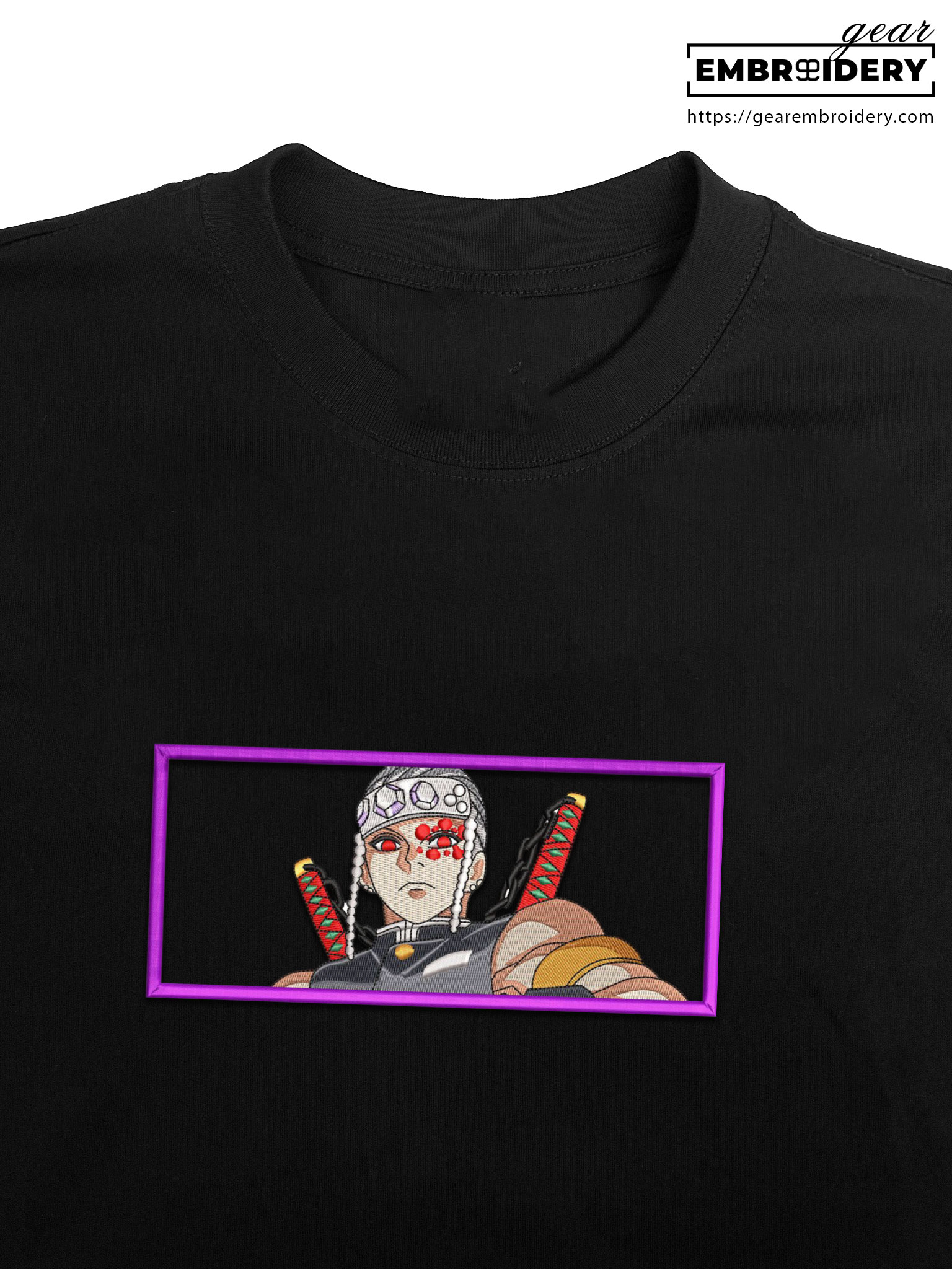 Tengen uzui Demon Slayer Anime Embroidered Design Personalized Embroidered T Shirt Sweatshirt Hoodie Clothing DS0148