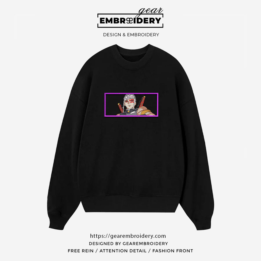 Tengen uzui Demon Slayer Anime Embroidered Design Personalized Embroidered T Shirt Sweatshirt Hoodie Clothing DS0148