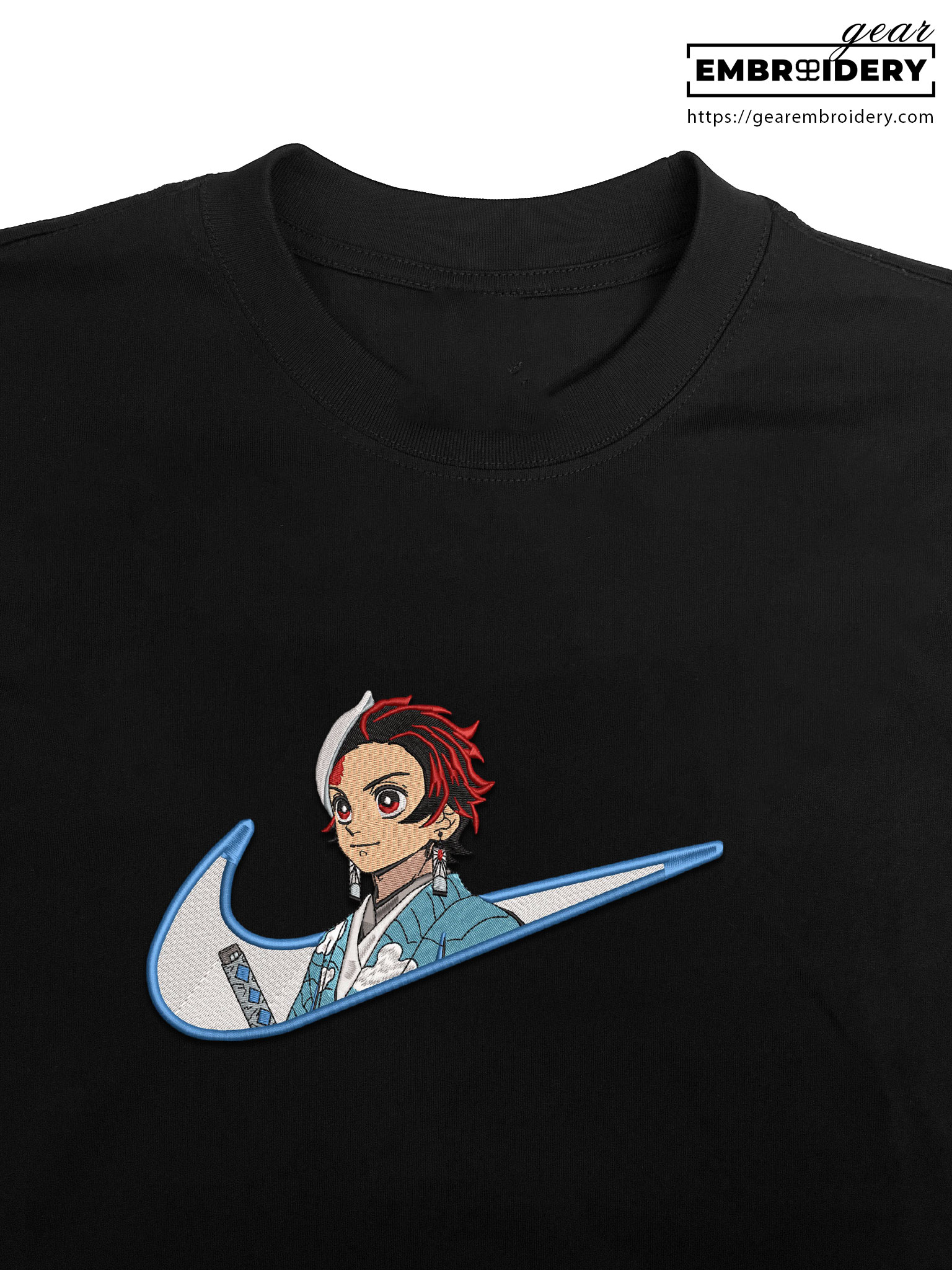 Tanjiro swoosh nike Demon Slayer Anime Embroidered Design Personalized Embroidered T Shirt Sweatshirt Hoodie Clothing DS0143