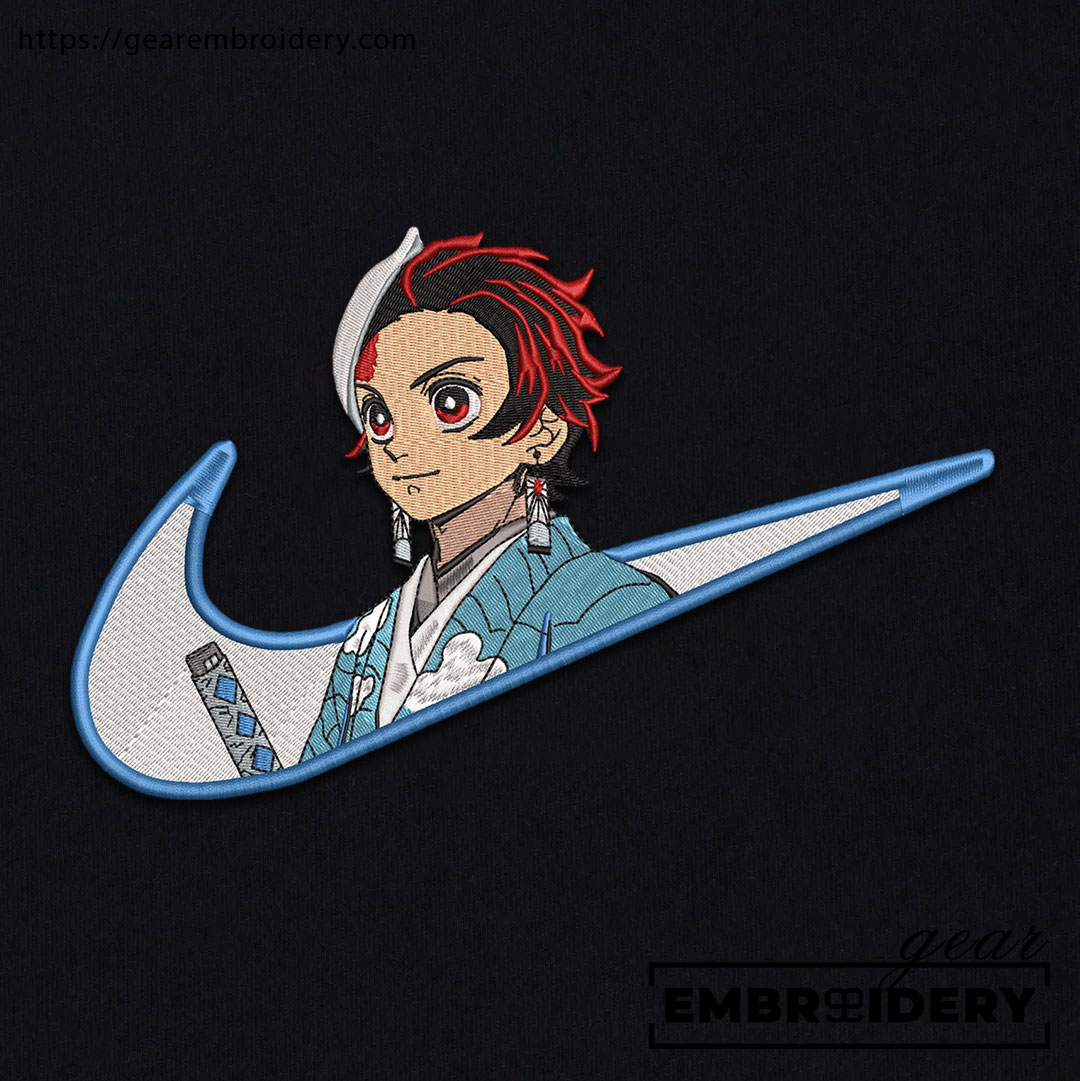 Tanjiro swoosh nike Demon Slayer Anime Embroidered Design Personalized Embroidered T Shirt Sweatshirt Hoodie Clothing DS0143