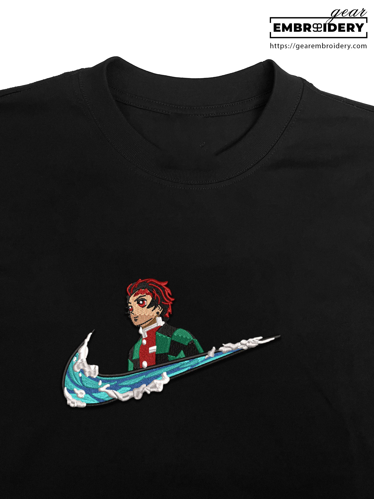 Tanjiro swoosh nike Demon Slayer Anime Embroidered Design Personalized Embroidered T Shirt Sweatshirt Hoodie Clothing DS0142