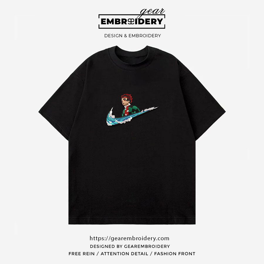 Tanjiro swoosh nike Demon Slayer Anime Embroidered Design Personalized Embroidered T Shirt Sweatshirt Hoodie Clothing DS0142