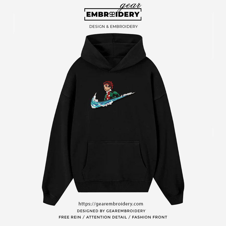 Tanjiro swoosh nike Demon Slayer Anime Embroidered Design Personalized Embroidered T Shirt Sweatshirt Hoodie Clothing DS0142
