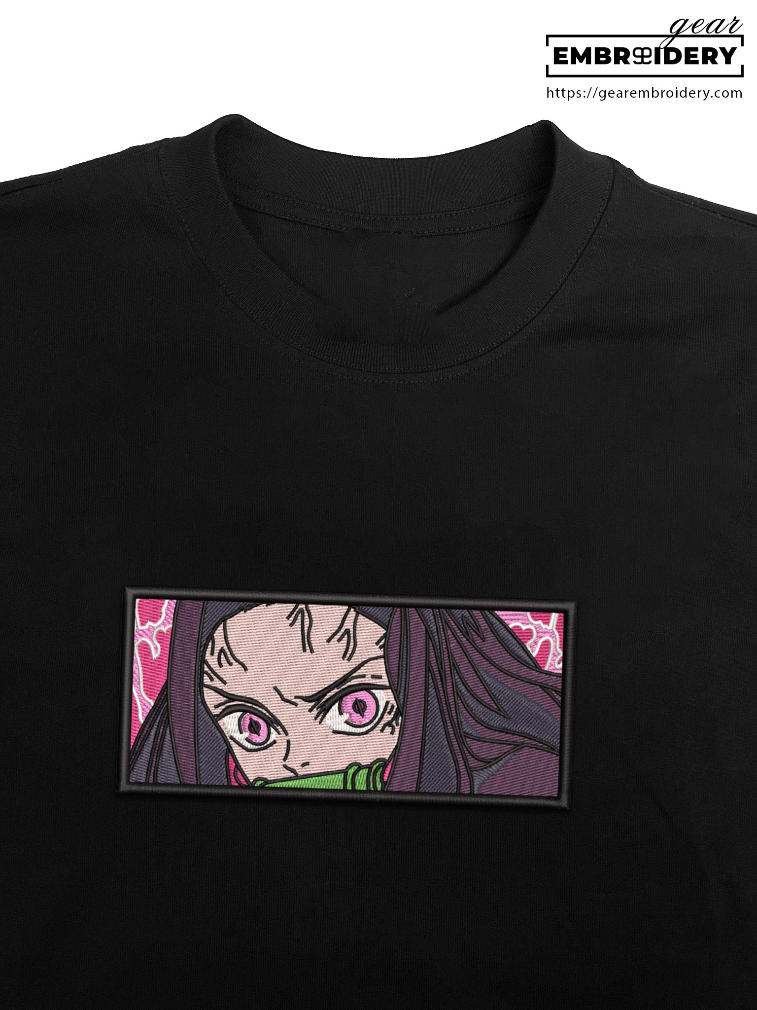 Nezuko Demon Slayer Anime Embroidered Design Personalized Embroidered T Shirt Sweatshirt Hoodie Clothing DS0065