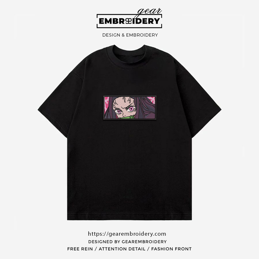 Nezuko Demon Slayer Anime Embroidered Design Personalized Embroidered T Shirt Sweatshirt Hoodie Clothing DS0065