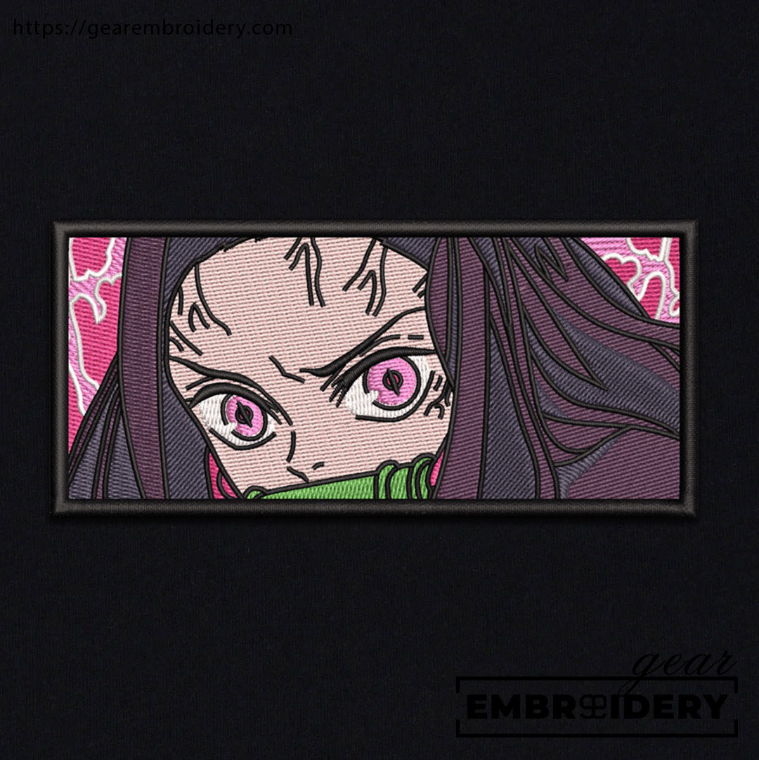 Nezuko Demon Slayer Anime Embroidered Design Personalized Embroidered T Shirt Sweatshirt Hoodie Clothing DS0065