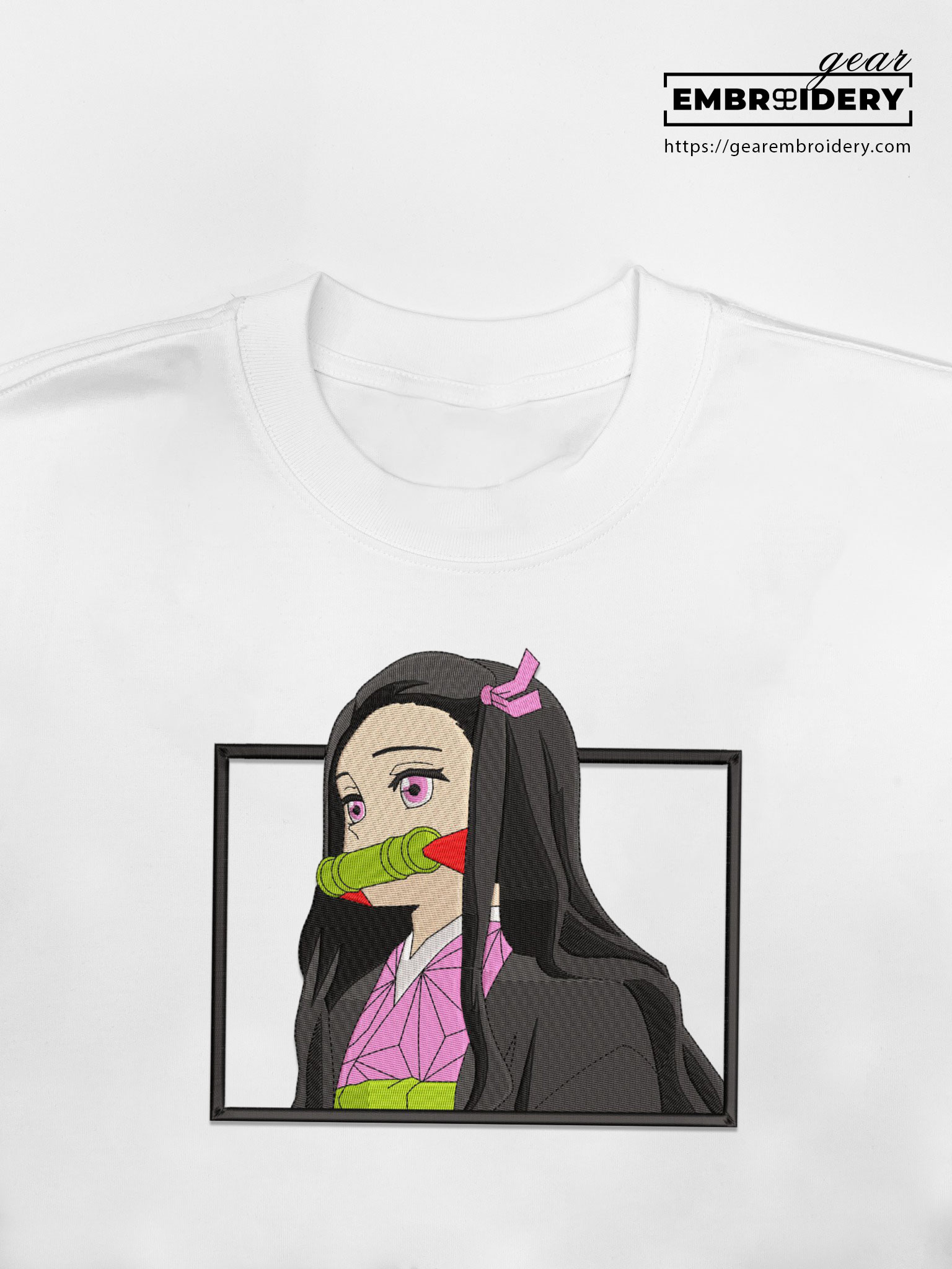 Nezuko Demon Slayer Anime Embroidered Design Personalized Embroidered T Shirt Sweatshirt Hoodie Clothing DS0067