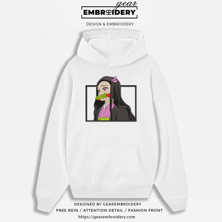 Nezuko Demon Slayer Anime Embroidered Design Personalized Embroidered T Shirt Sweatshirt Hoodie Clothing DS0067