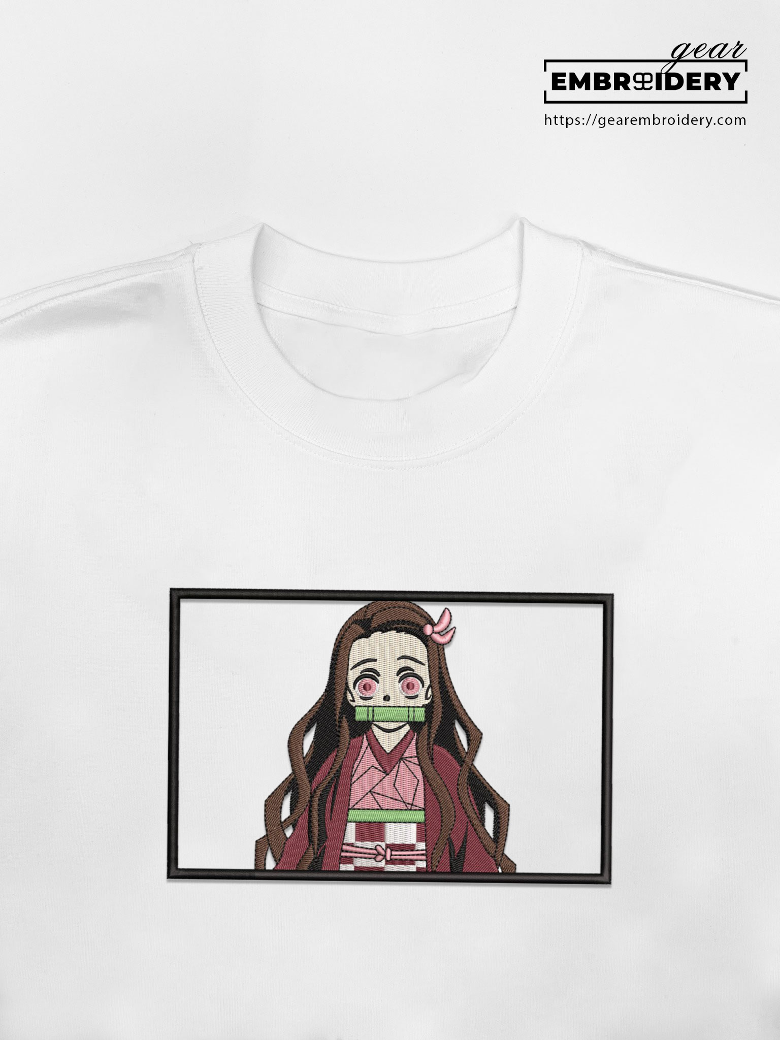 Nezuko Demon Slayer Anime Embroidered Design Personalized Embroidered T Shirt Sweatshirt Hoodie Clothing DS0069