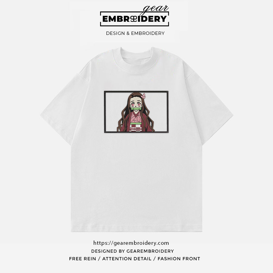 Nezuko Demon Slayer Anime Embroidered Design Personalized Embroidered T Shirt Sweatshirt Hoodie Clothing DS0069