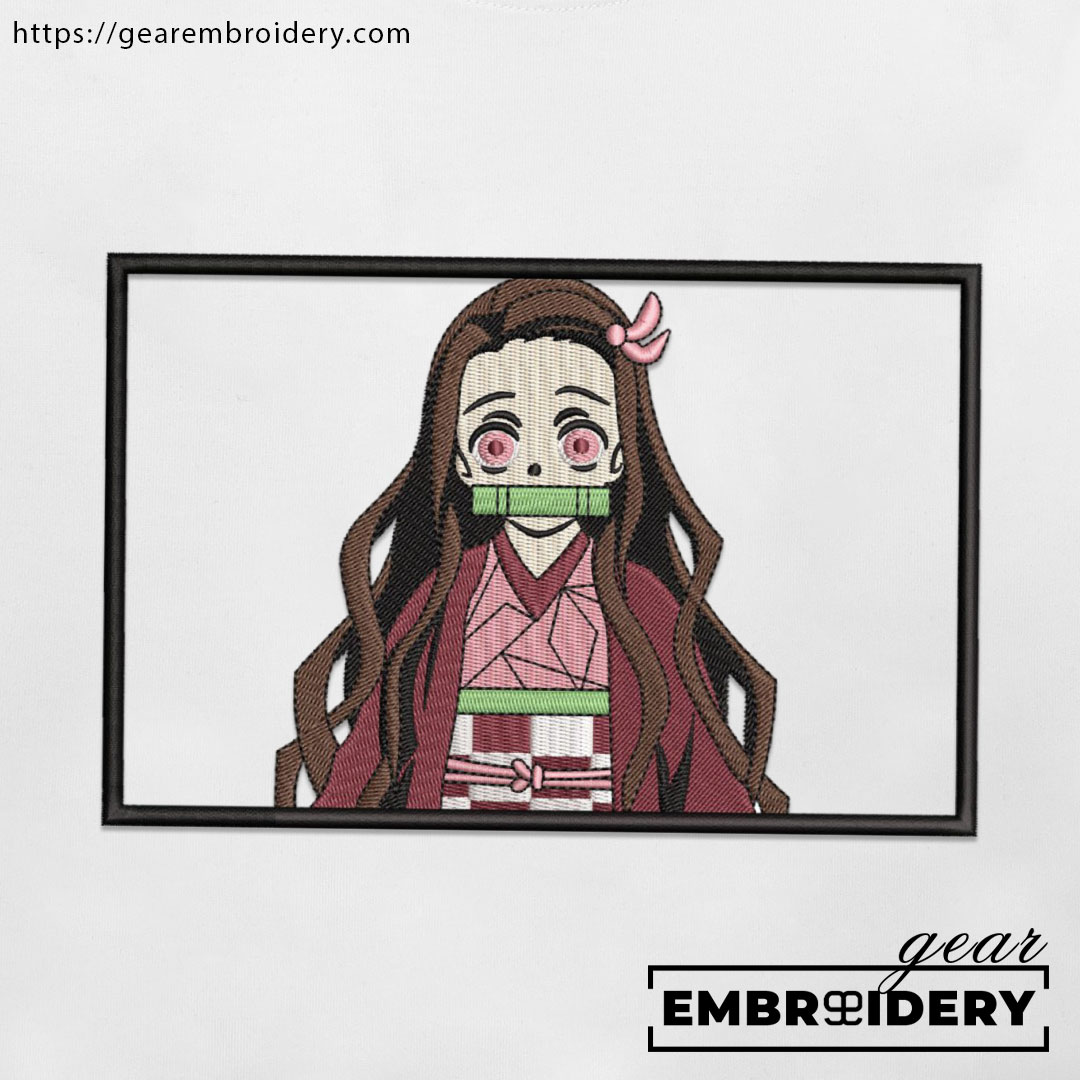 Nezuko Demon Slayer Anime Embroidered Design Personalized Embroidered T Shirt Sweatshirt Hoodie Clothing DS0069