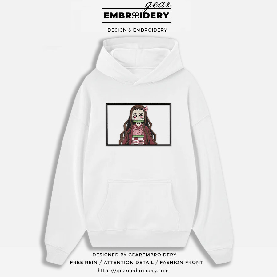 Nezuko Demon Slayer Anime Embroidered Design Personalized Embroidered T Shirt Sweatshirt Hoodie Clothing DS0069