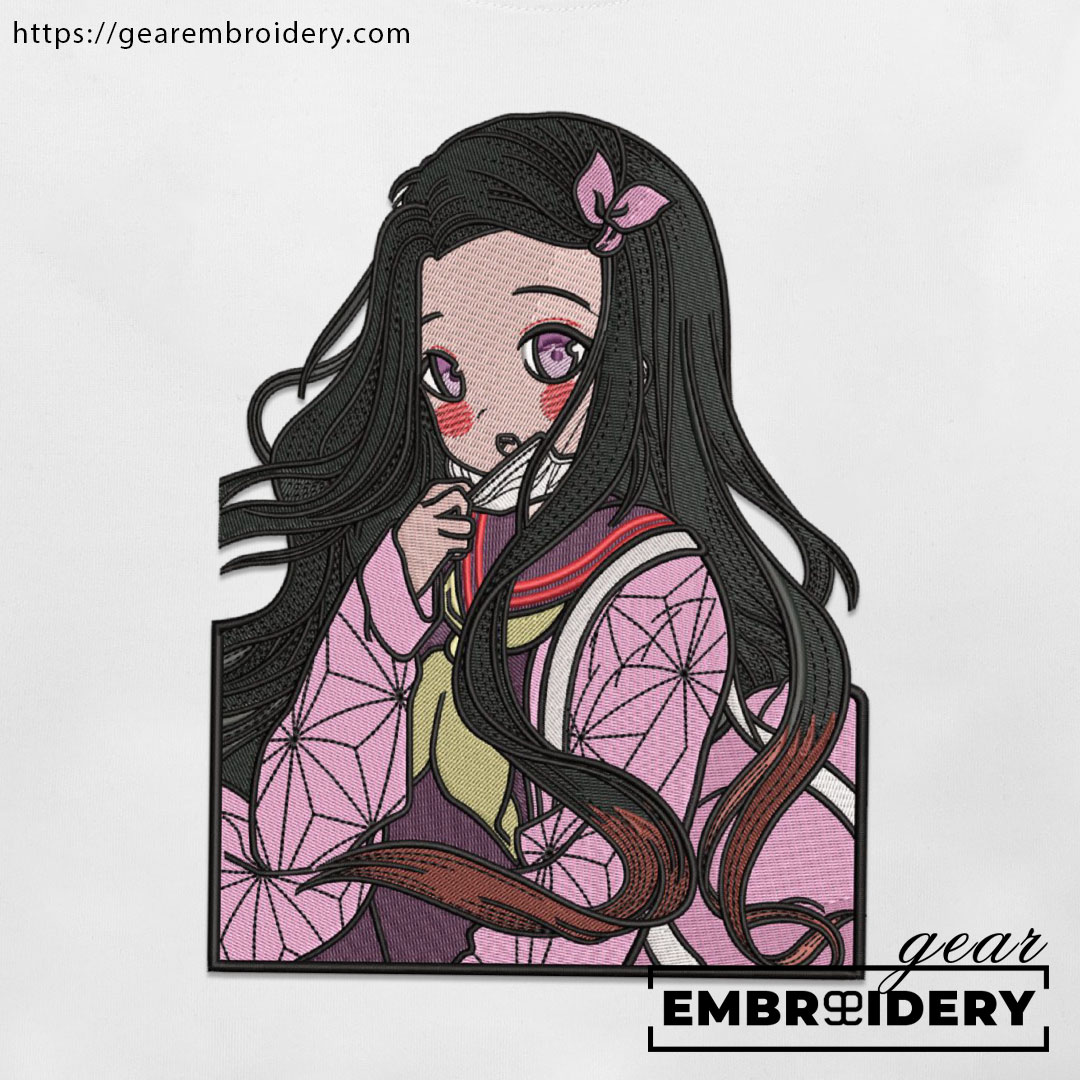 Nezuko Demon Slayer Anime Embroidered Design Personalized Embroidered T Shirt Sweatshirt Hoodie Clothing DS0071