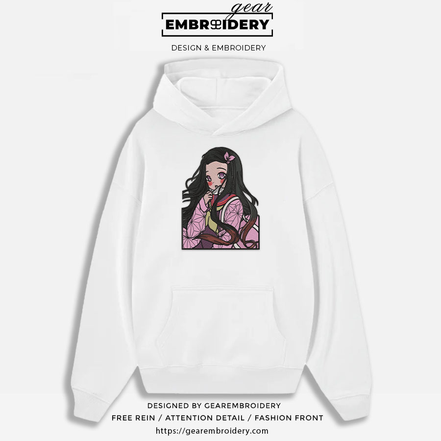 Nezuko Demon Slayer Anime Embroidered Design Personalized Embroidered T Shirt Sweatshirt Hoodie Clothing DS0071
