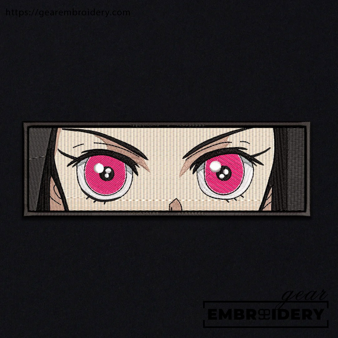 Nezuko eyes Demon Slayer Anime Embroidered Design Personalized Embroidered T Shirt Sweatshirt Hoodie Clothing DS0072