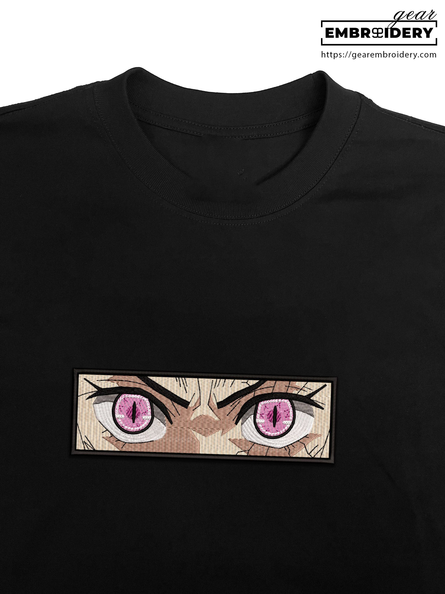 Nezuko eyes Demon Slayer Anime Embroidered Design Personalized Embroidered T Shirt Sweatshirt Hoodie Clothing DS0073