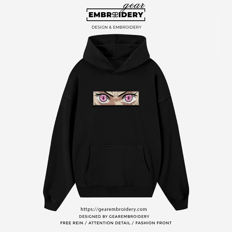 Nezuko eyes Demon Slayer Anime Embroidered Design Personalized Embroidered T Shirt Sweatshirt Hoodie Clothing DS0073