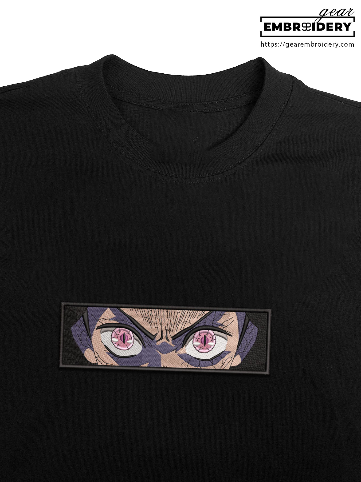 Nezuko eyes Demon Slayer Anime Embroidered Design Personalized Embroidered T Shirt Sweatshirt Hoodie Clothing DS0074