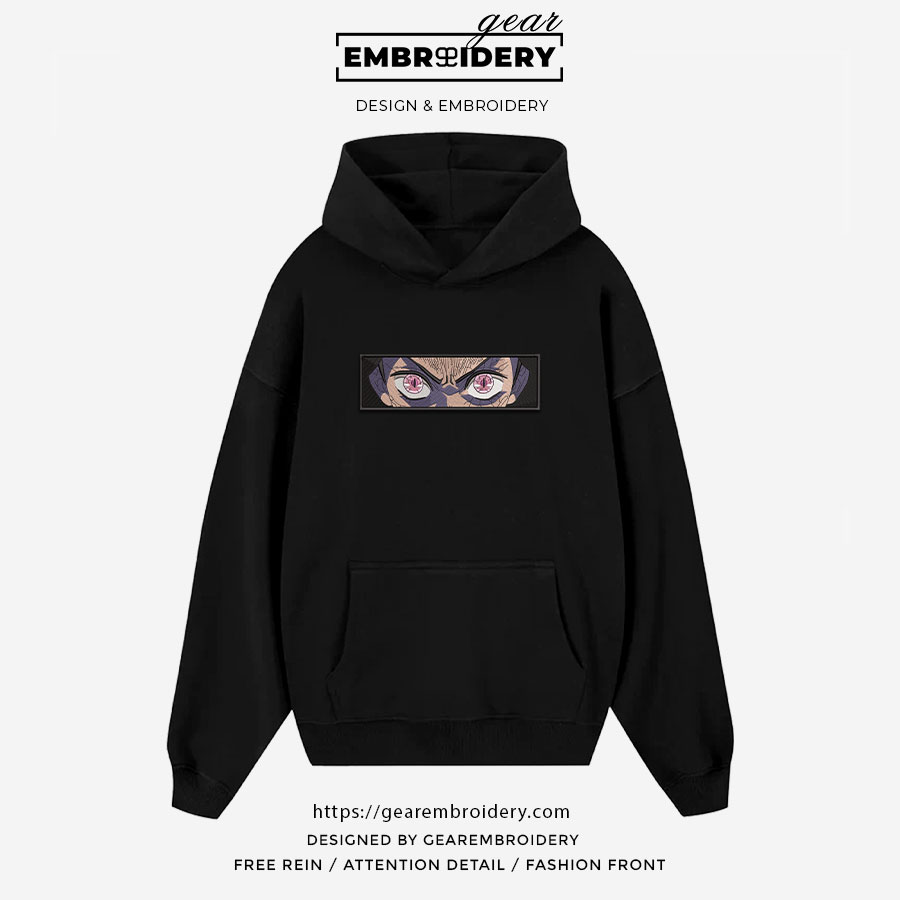 Nezuko eyes Demon Slayer Anime Embroidered Design Personalized Embroidered T Shirt Sweatshirt Hoodie Clothing DS0074