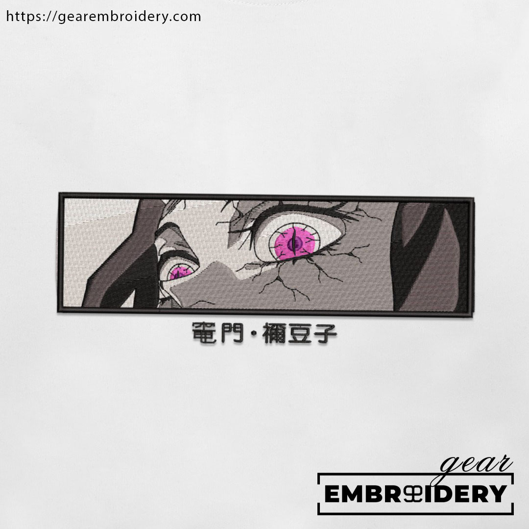 Nezuko eyes Demon Slayer Anime Embroidered Design Personalized Embroidered T Shirt Sweatshirt Hoodie Clothing DS0075
