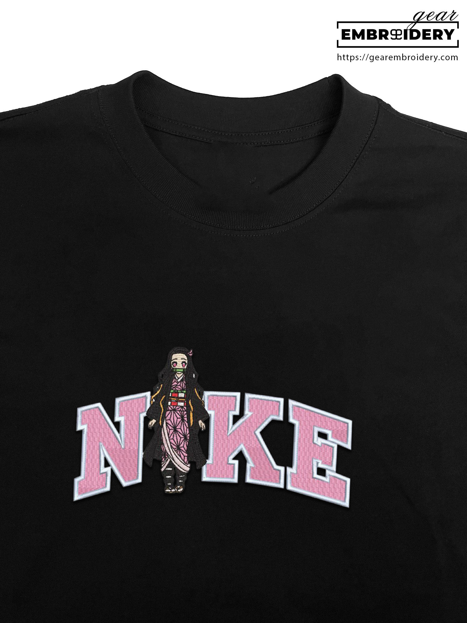 Nezuko nike nike Demon Slayer Anime Embroidered Design Personalized Embroidered T Shirt Sweatshirt Hoodie Clothing DS0079