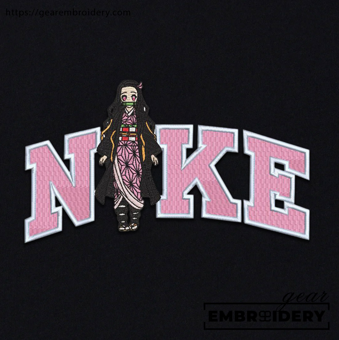 Nezuko nike nike Demon Slayer Anime Embroidered Design Personalized Embroidered T Shirt Sweatshirt Hoodie Clothing DS0079