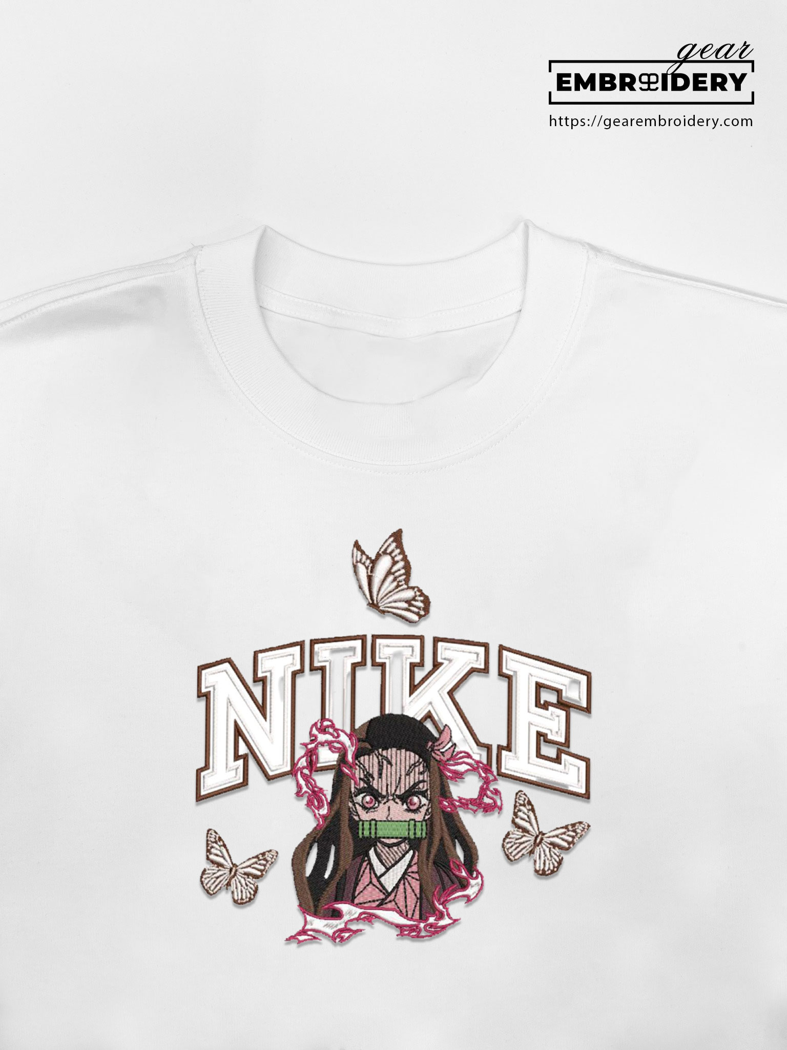 Nezuko nike nike Demon Slayer Anime Embroidered Design Personalized Embroidered T Shirt Sweatshirt Hoodie Clothing DS0080