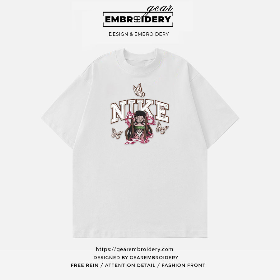 Nezuko nike nike Demon Slayer Anime Embroidered Design Personalized Embroidered T Shirt Sweatshirt Hoodie Clothing DS0080
