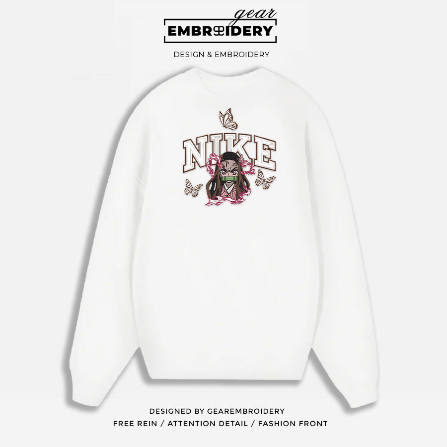 Nezuko nike nike Demon Slayer Anime Embroidered Design Personalized Embroidered T Shirt Sweatshirt Hoodie Clothing DS0080