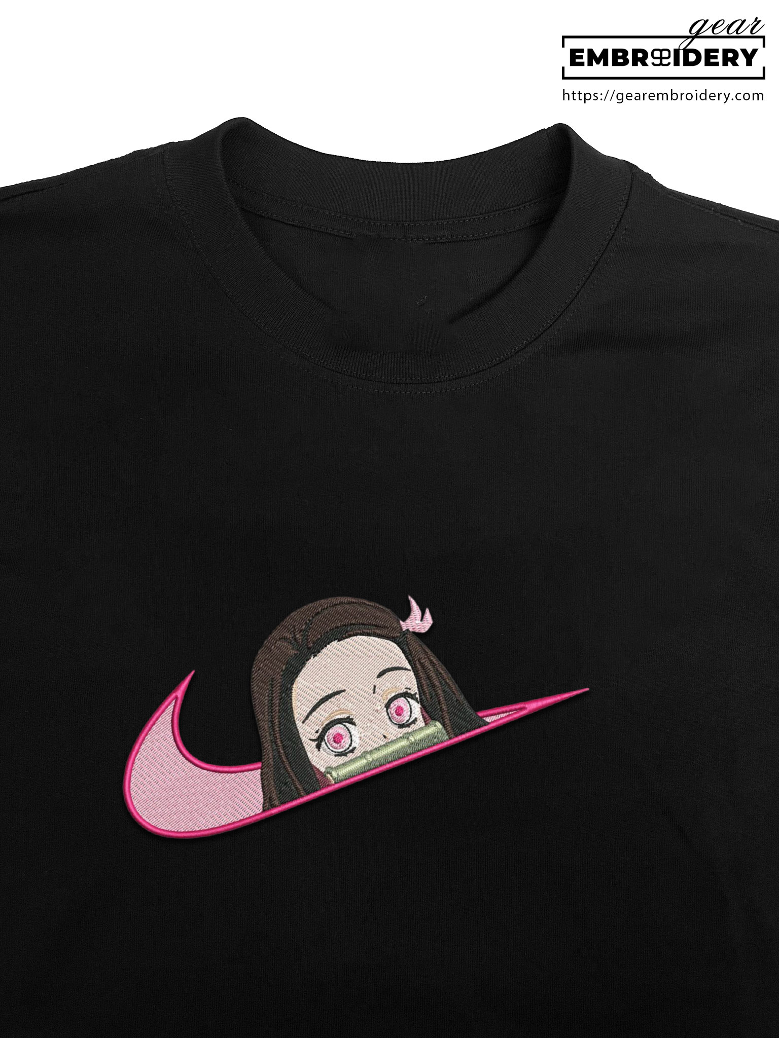 Nezuko swoosh nike Demon Slayer Anime Embroidered Design Personalized Embroidered T Shirt Sweatshirt Hoodie Clothing DS0083