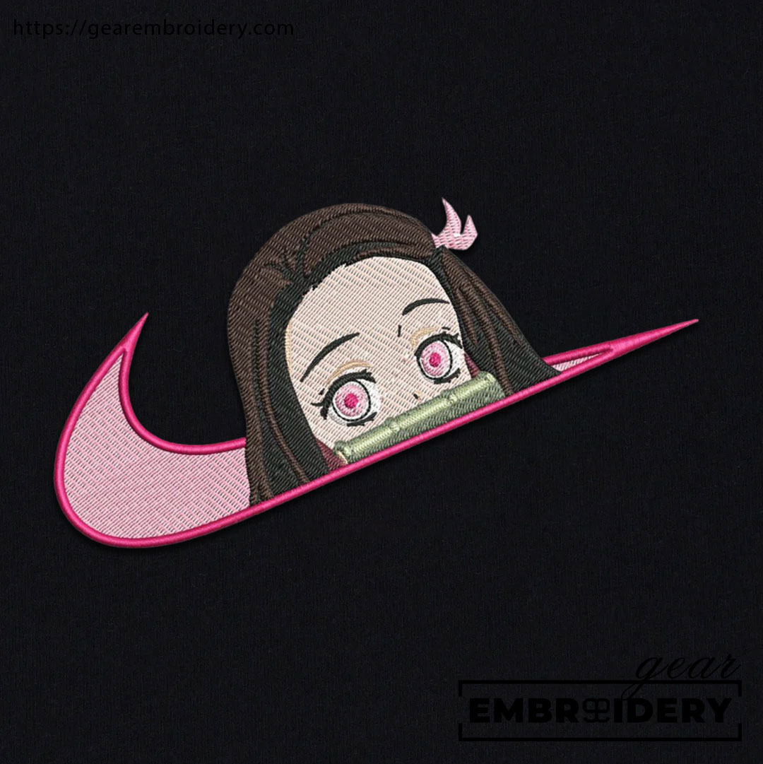 Nezuko swoosh nike Demon Slayer Anime Embroidered Design Personalized Embroidered T Shirt Sweatshirt Hoodie Clothing DS0083