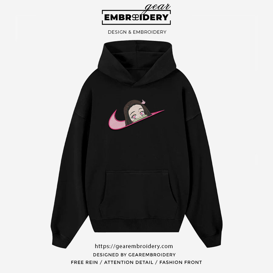 Nezuko swoosh nike Demon Slayer Anime Embroidered Design Personalized Embroidered T Shirt Sweatshirt Hoodie Clothing DS0083