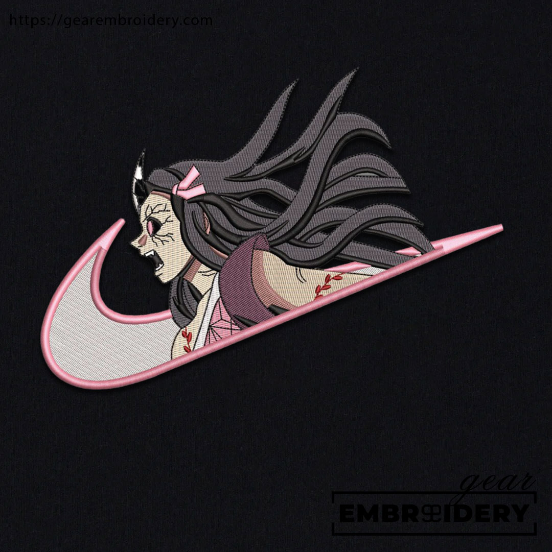 Nezuko swoosh nike Demon Slayer Anime Embroidered Design Personalized Embroidered T Shirt Sweatshirt Hoodie Clothing DS0084