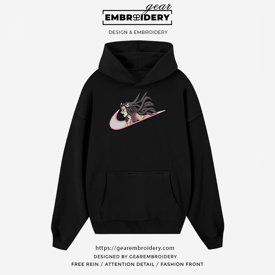 Nezuko swoosh nike Demon Slayer Anime Embroidered Design Personalized Embroidered T Shirt Sweatshirt Hoodie Clothing DS0084