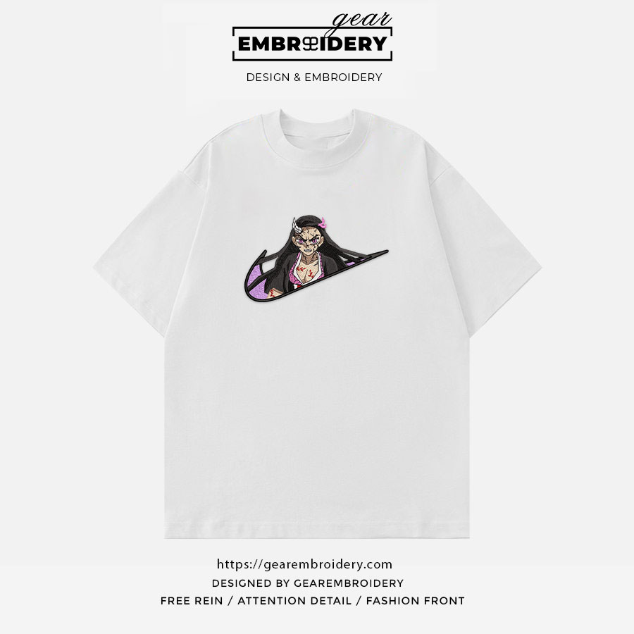 Nezuko swoosh nike Demon Slayer Anime Embroidered Design Personalized Embroidered T Shirt Sweatshirt Hoodie Clothing DS0086