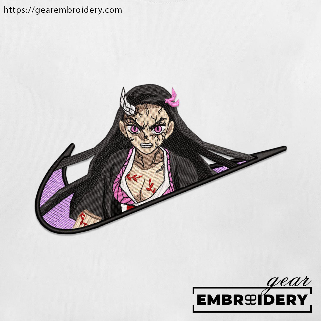 Nezuko swoosh nike Demon Slayer Anime Embroidered Design Personalized Embroidered T Shirt Sweatshirt Hoodie Clothing DS0086