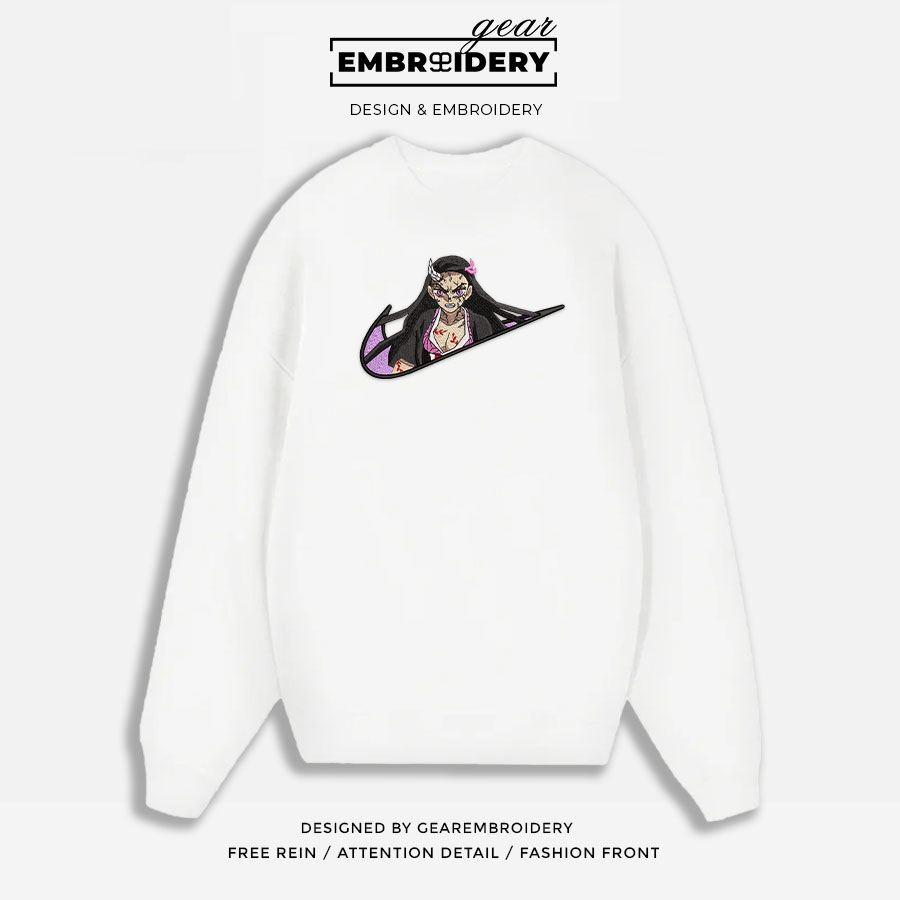 Nezuko swoosh nike Demon Slayer Anime Embroidered Design Personalized Embroidered T Shirt Sweatshirt Hoodie Clothing DS0086