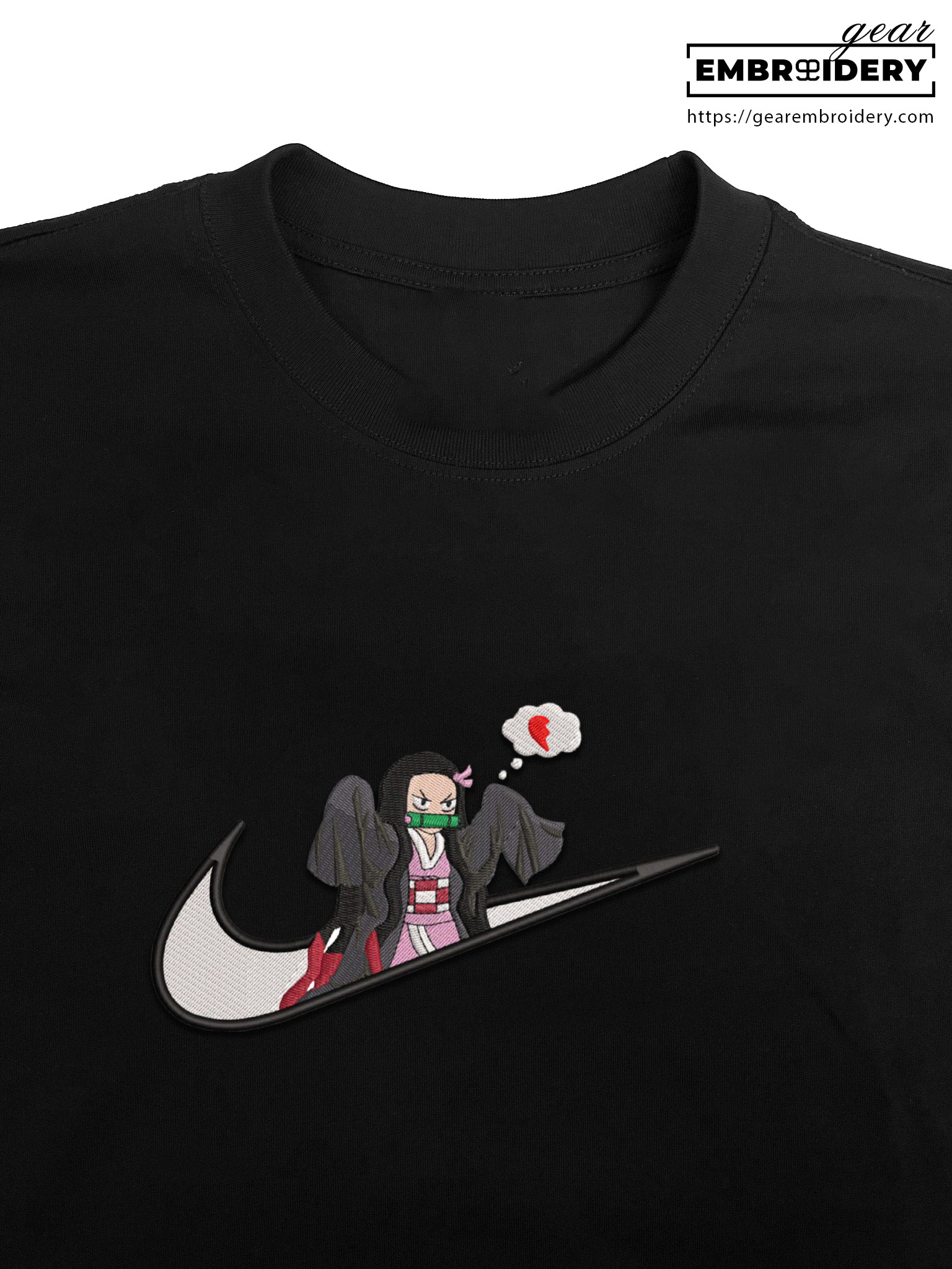 Nezuko swoosh nike Demon Slayer Anime Embroidered Design Personalized Embroidered T Shirt Sweatshirt Hoodie Clothing DS0088