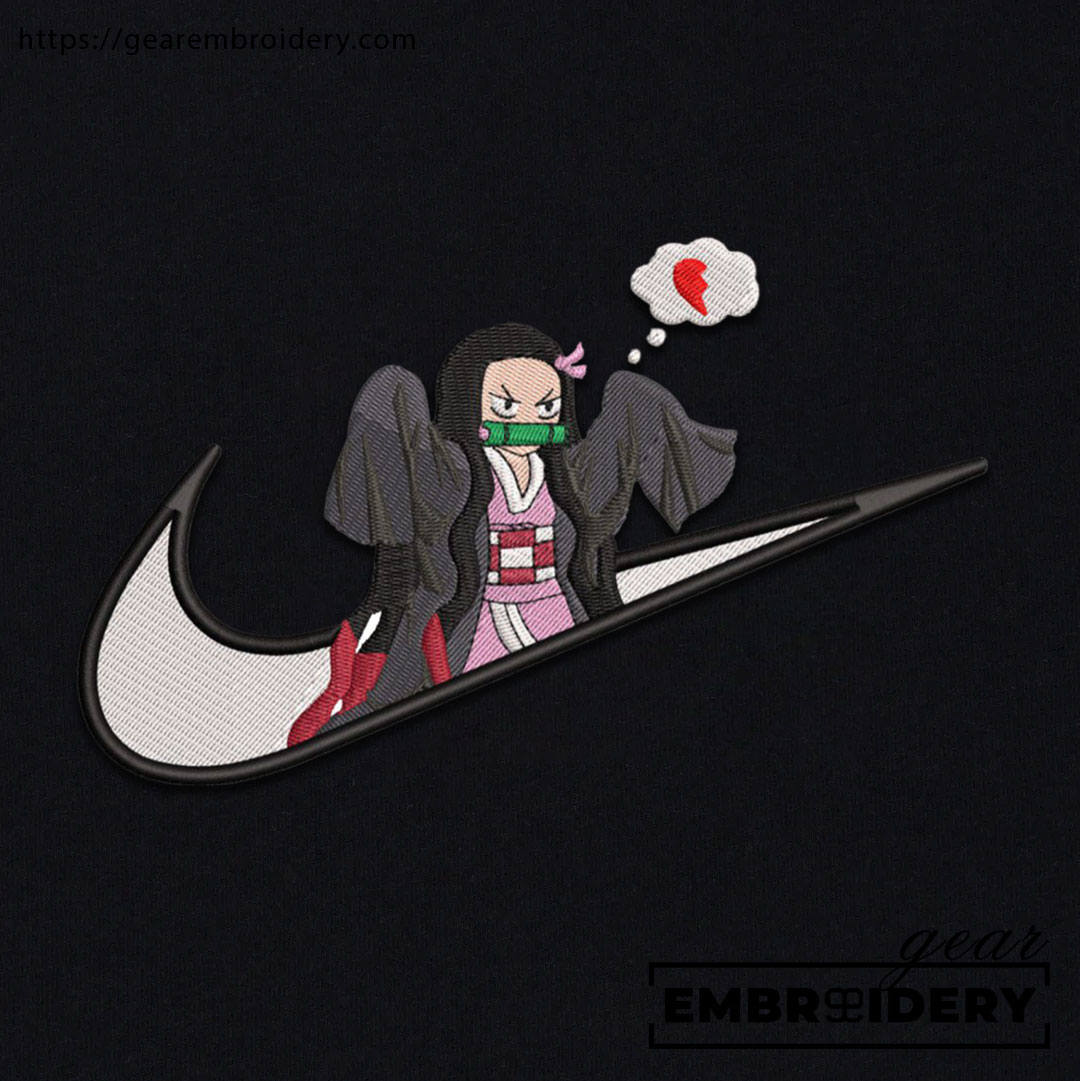 Nezuko swoosh nike Demon Slayer Anime Embroidered Design Personalized Embroidered T Shirt Sweatshirt Hoodie Clothing DS0088
