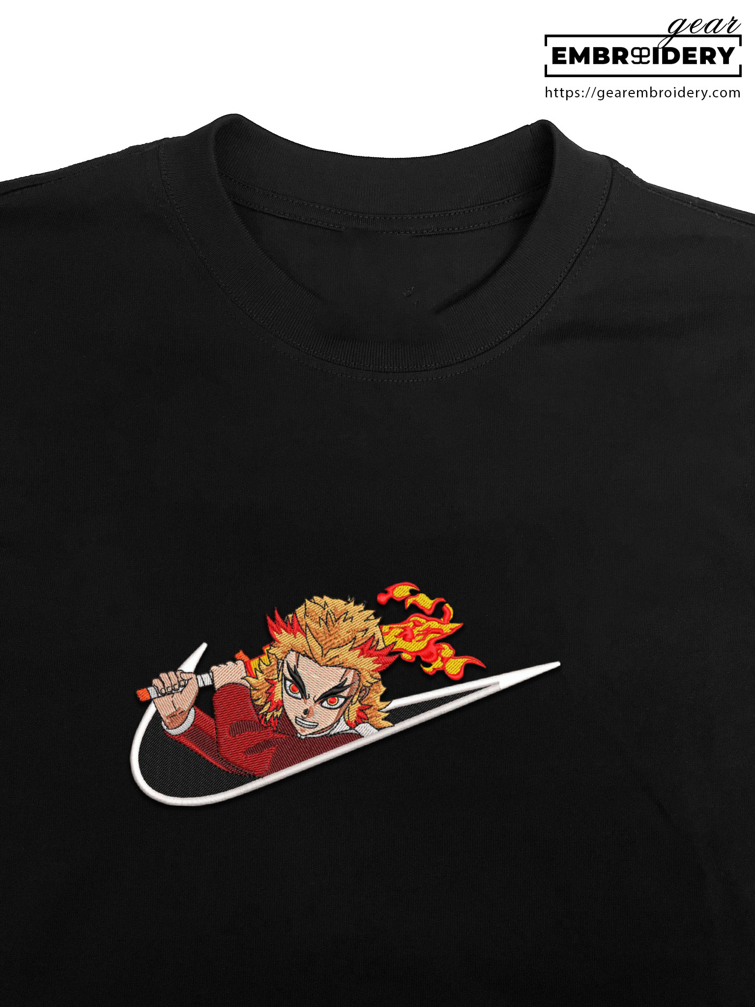 Rengoku swoosh nike Demon Slayer Anime Embroidered Design Personalized Embroidered T Shirt Sweatshirt Hoodie Clothing DS0104