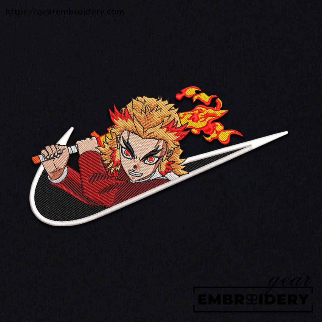 Rengoku swoosh nike Demon Slayer Anime Embroidered Design Personalized Embroidered T Shirt Sweatshirt Hoodie Clothing DS0104