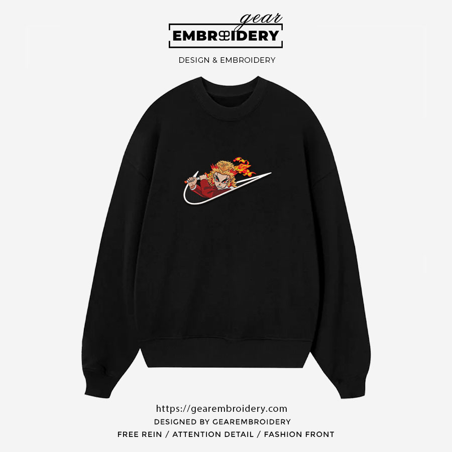 Rengoku swoosh nike Demon Slayer Anime Embroidered Design Personalized Embroidered T Shirt Sweatshirt Hoodie Clothing DS0104