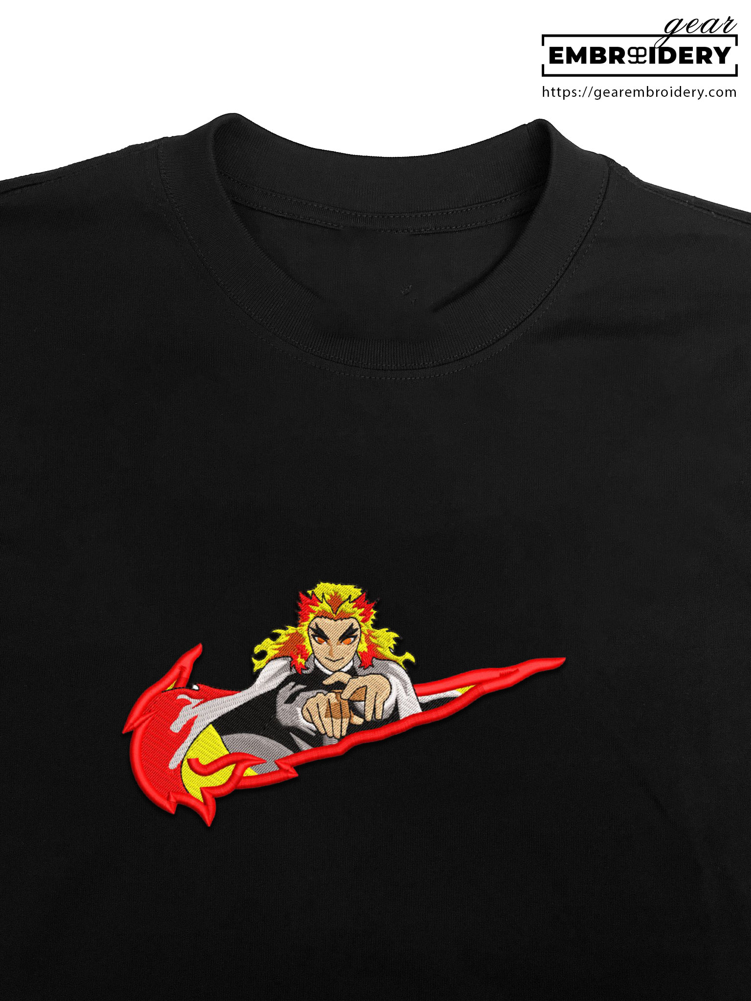 Rengoku swoosh nike Demon Slayer Anime Embroidered Design Personalized Embroidered T Shirt Sweatshirt Hoodie Clothing DS0105