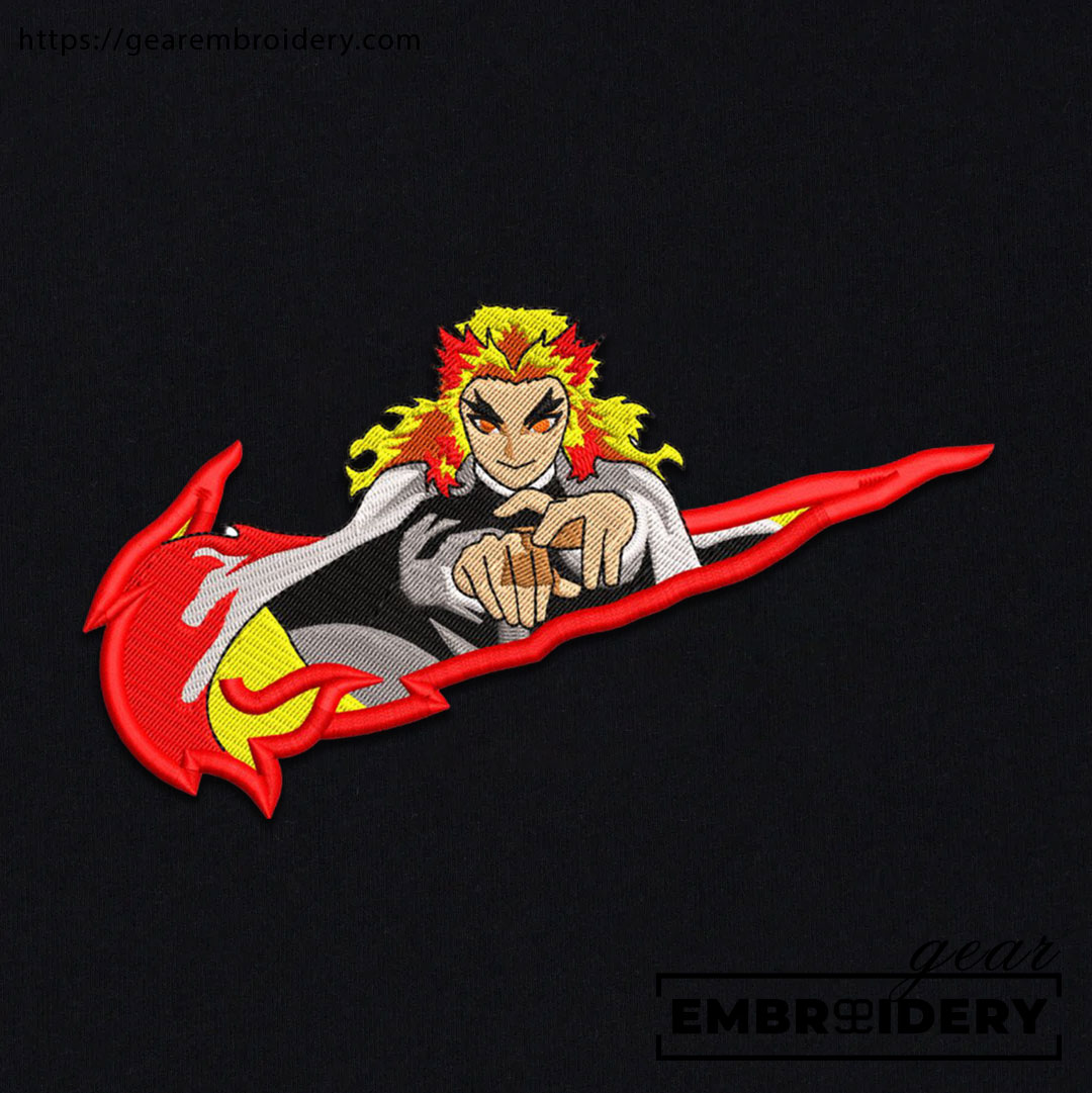 Rengoku swoosh nike Demon Slayer Anime Embroidered Design Personalized Embroidered T Shirt Sweatshirt Hoodie Clothing DS0105