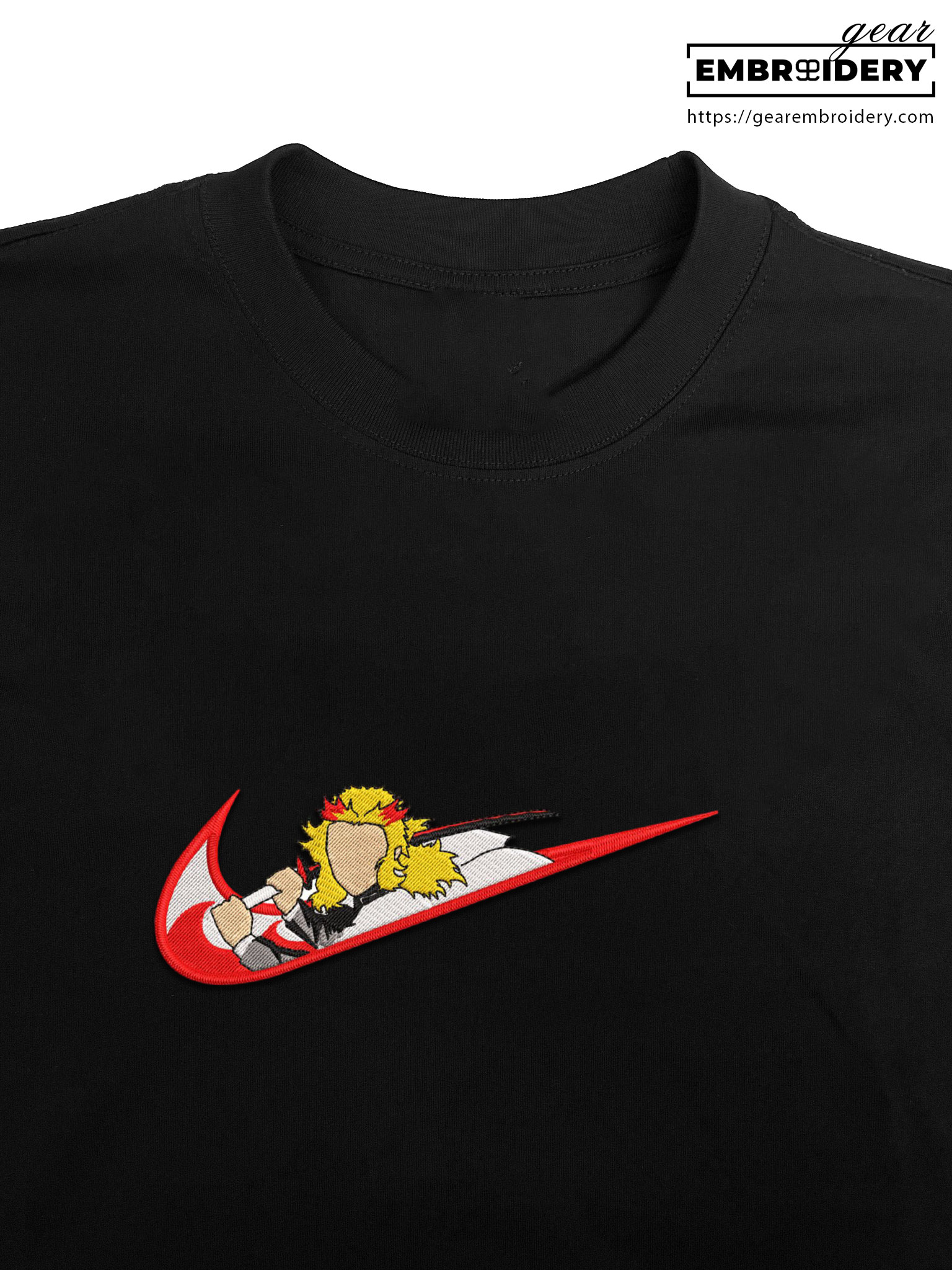 Rengoku swoosh nike Demon Slayer Anime Embroidered Design Personalized Embroidered T Shirt Sweatshirt Hoodie Clothing DS0106