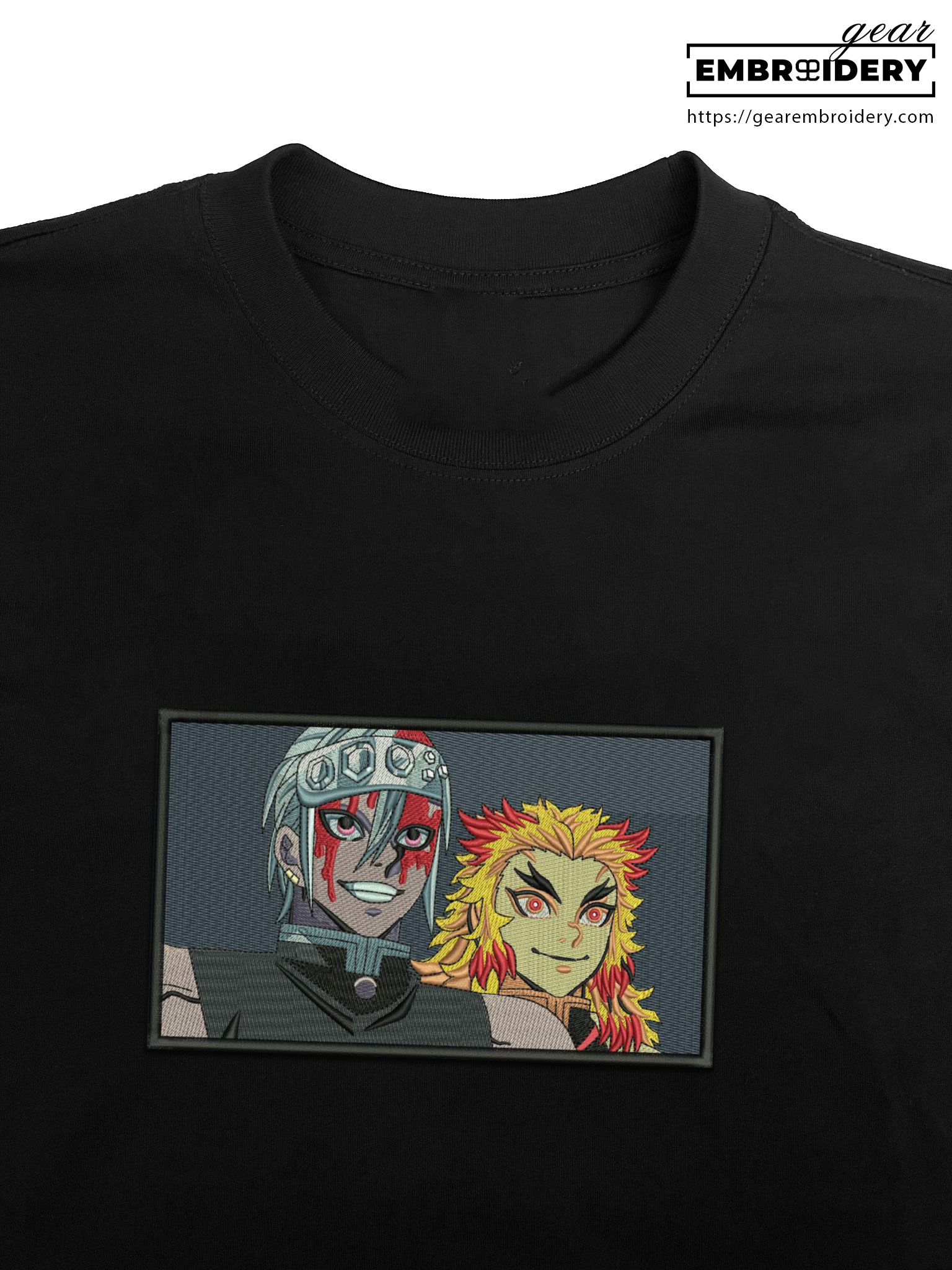 Rengoku uzui Demon Slayer Anime Embroidered Design Personalized Embroidered T Shirt Sweatshirt Hoodie Clothing DS0107