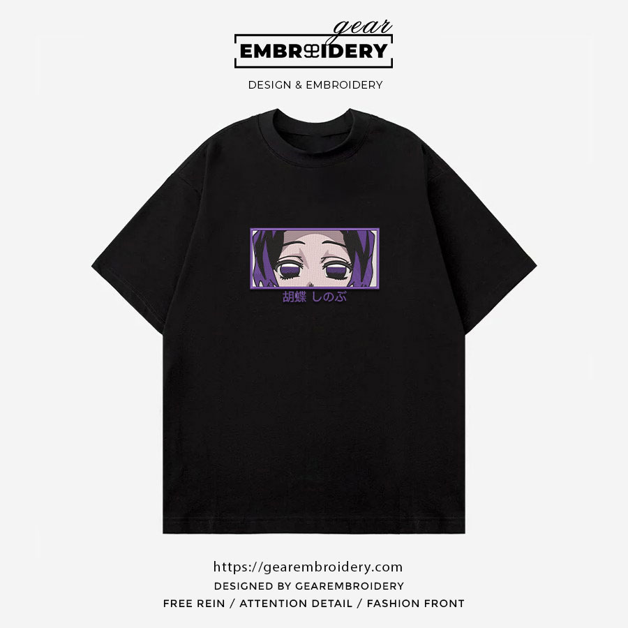 Shinobu eyes Demon Slayer Anime Embroidered Design Personalized Embroidered T Shirt Sweatshirt Hoodie Clothing DS0111