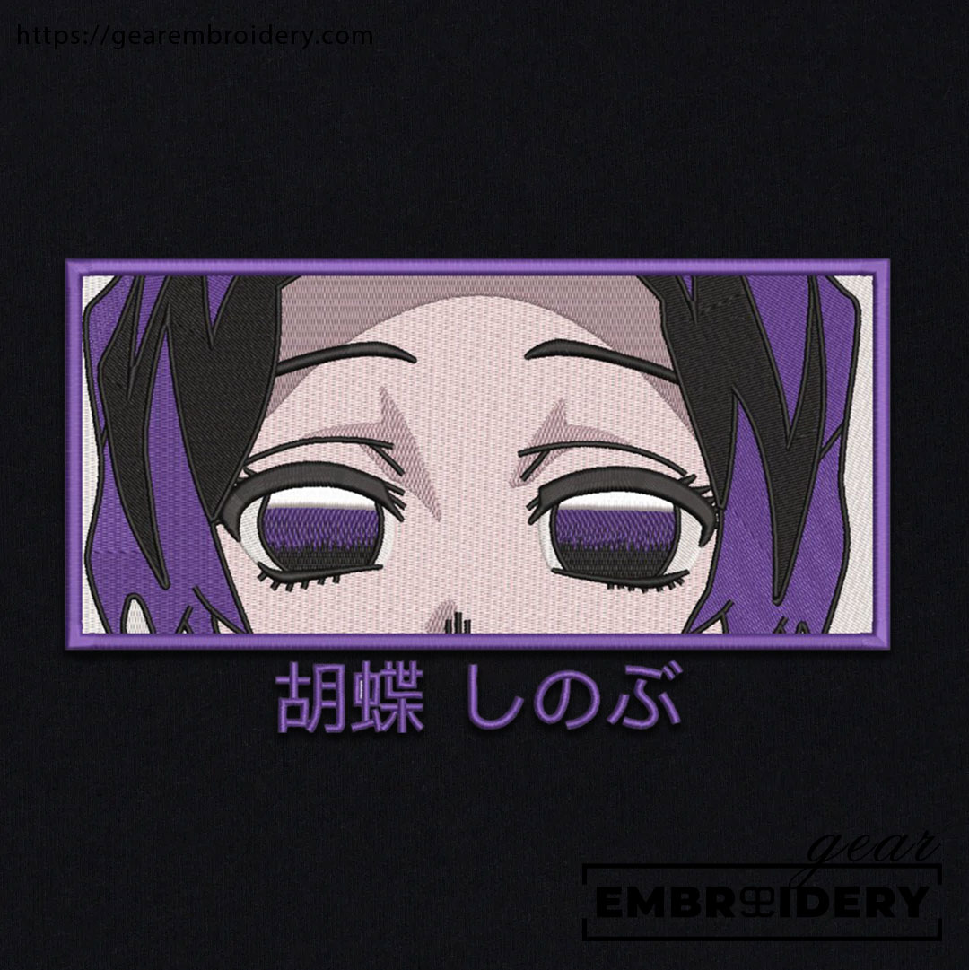Shinobu eyes Demon Slayer Anime Embroidered Design Personalized Embroidered T Shirt Sweatshirt Hoodie Clothing DS0111