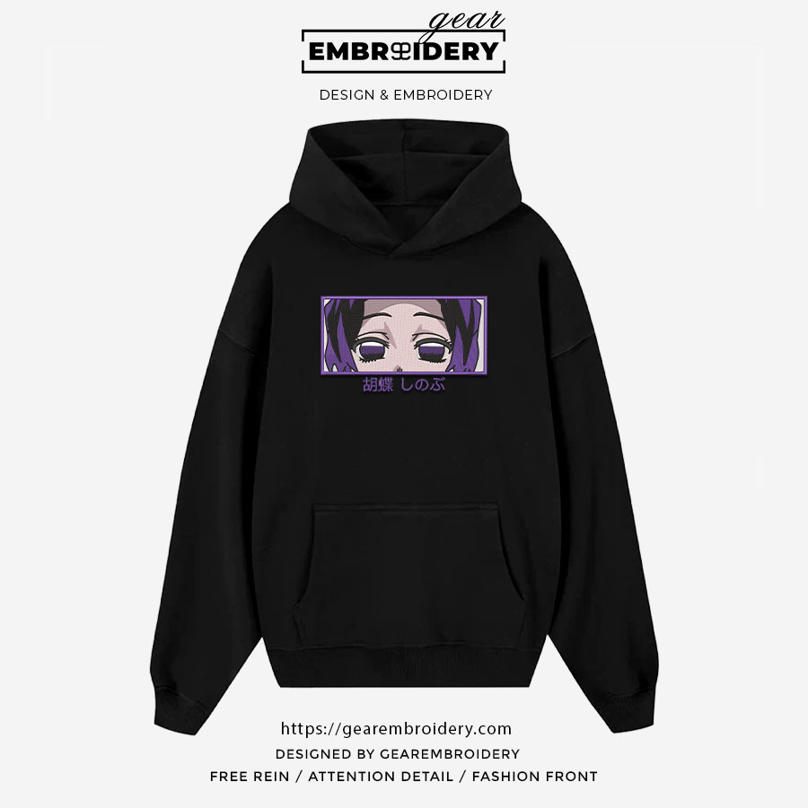 Shinobu eyes Demon Slayer Anime Embroidered Design Personalized Embroidered T Shirt Sweatshirt Hoodie Clothing DS0111
