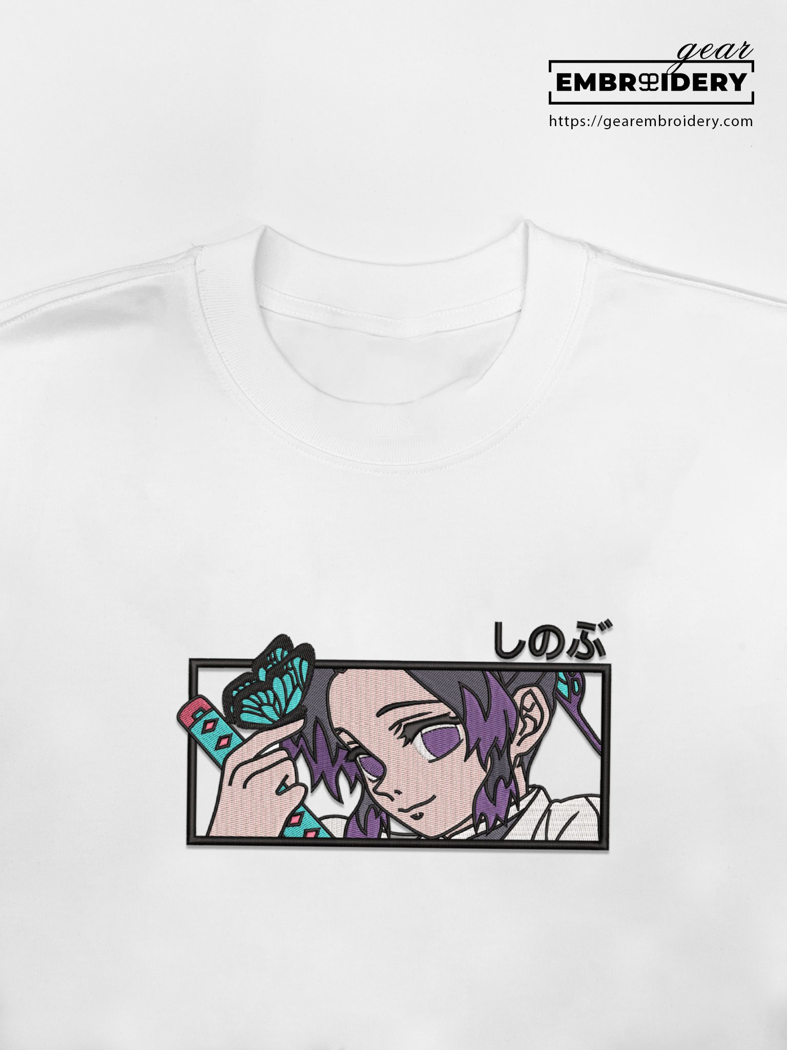 Shinobu kocho Demon Slayer Anime Embroidered Design Personalized Embroidered T Shirt Sweatshirt Hoodie Clothing DS0113